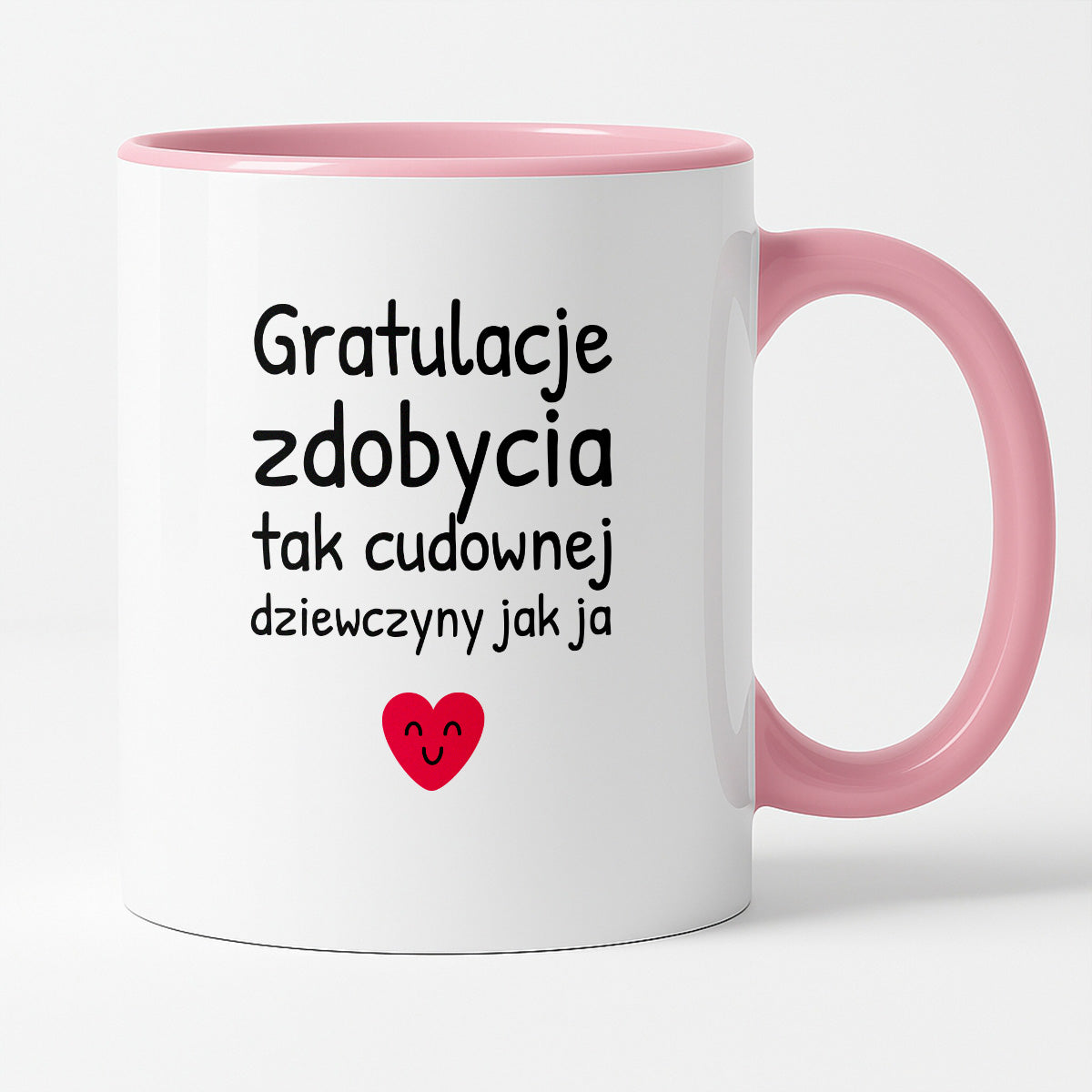 Kubek z nadrukiem - "Gratulacje zdobycia tak cudownej dziewczyny jak ja"