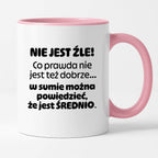 Kubek z nadrukiem - "Nie jest źle! Co prawda nie jest też dobrze... w sumie można  powiedzieć, że jest ŚREDNIO."