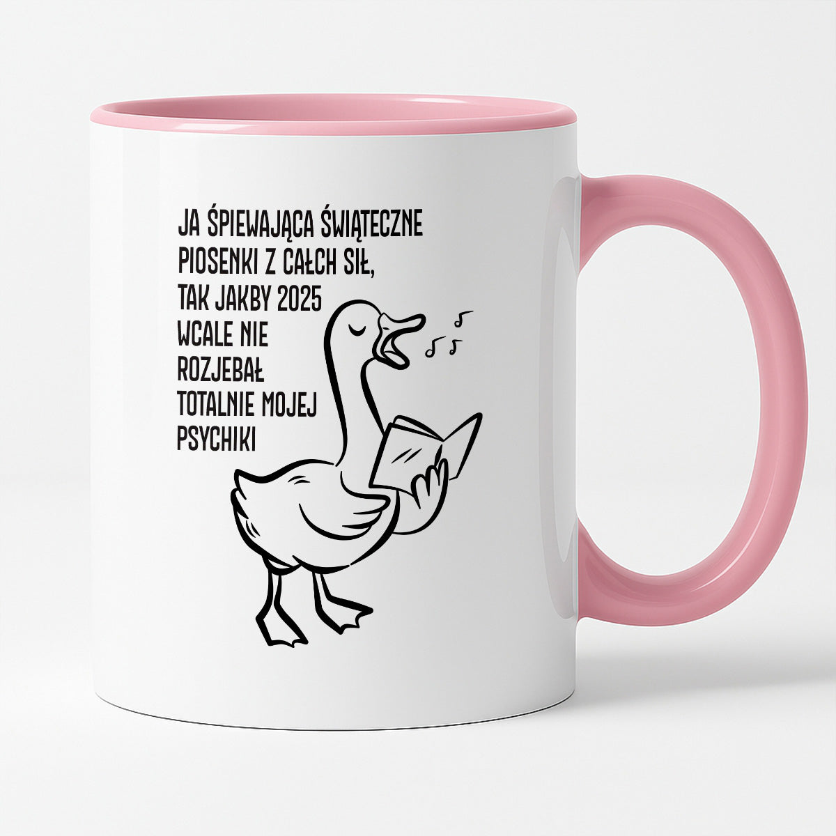 Kubek świąteczny z GĄSKĄ - "JA ŚPIEWAJĄCA ŚWIĄTECZNE PIOSENKI..."