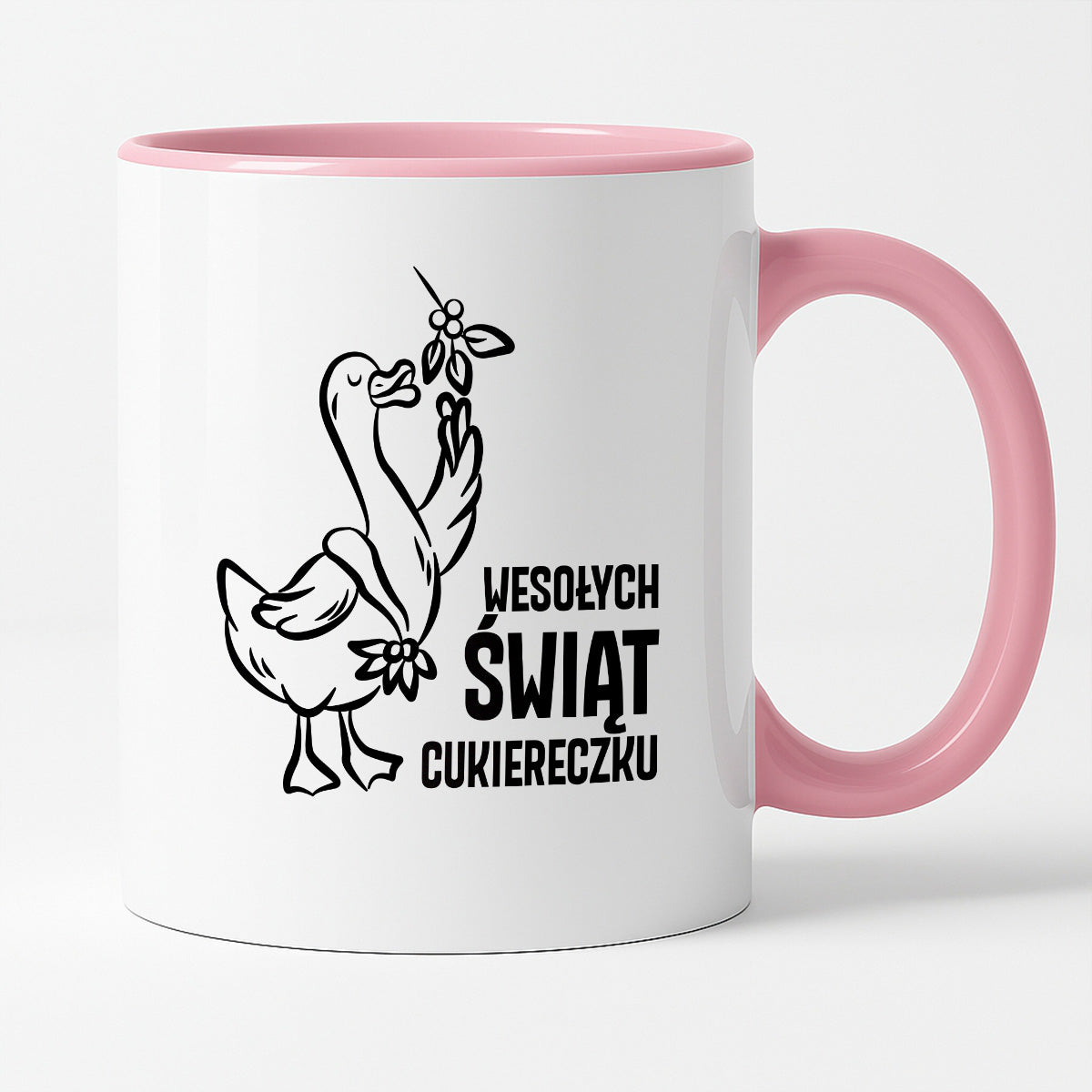 Kubek świąteczny z GĄSKĄ - "WESOŁYCH ŚWIĄT CUKIERECZKU"