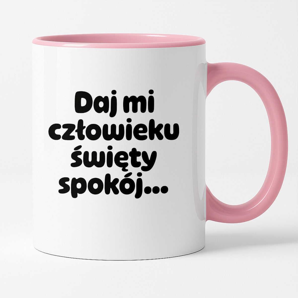 Kubek z nadrukiem - "Daj mi człowieku święty spokój"