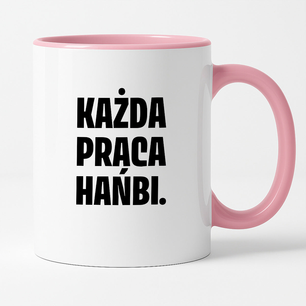 Kubek z nadrukiem - "Każda praca hańbi."