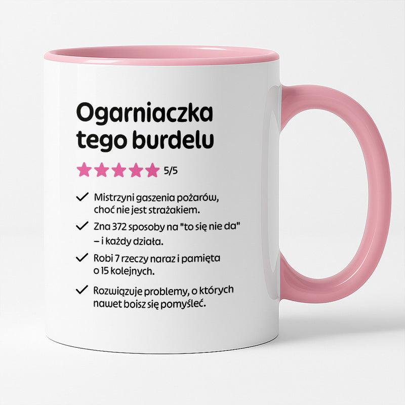 Kubek z nadrukiem "Ogarniaczka tego burdelu"