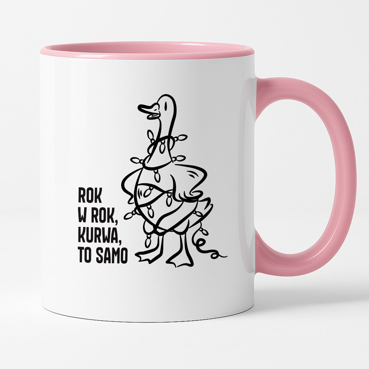 Kubek świąteczny z GĄSKĄ - "ROK W ROK, KURWA, TO SAMO"