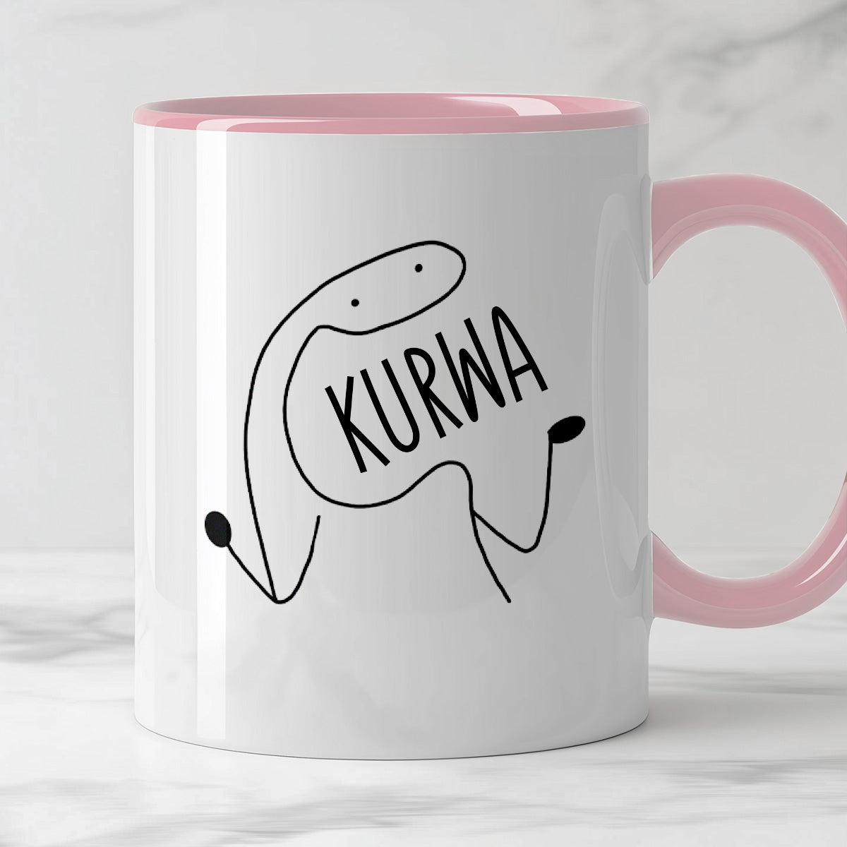 Kubek z nadrukiem "KURWA"
