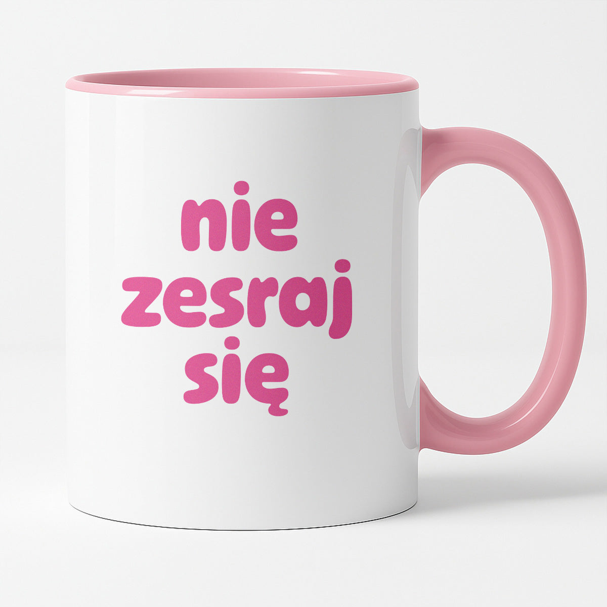 Kubek z nadrukiem "nie zesraj się" v2