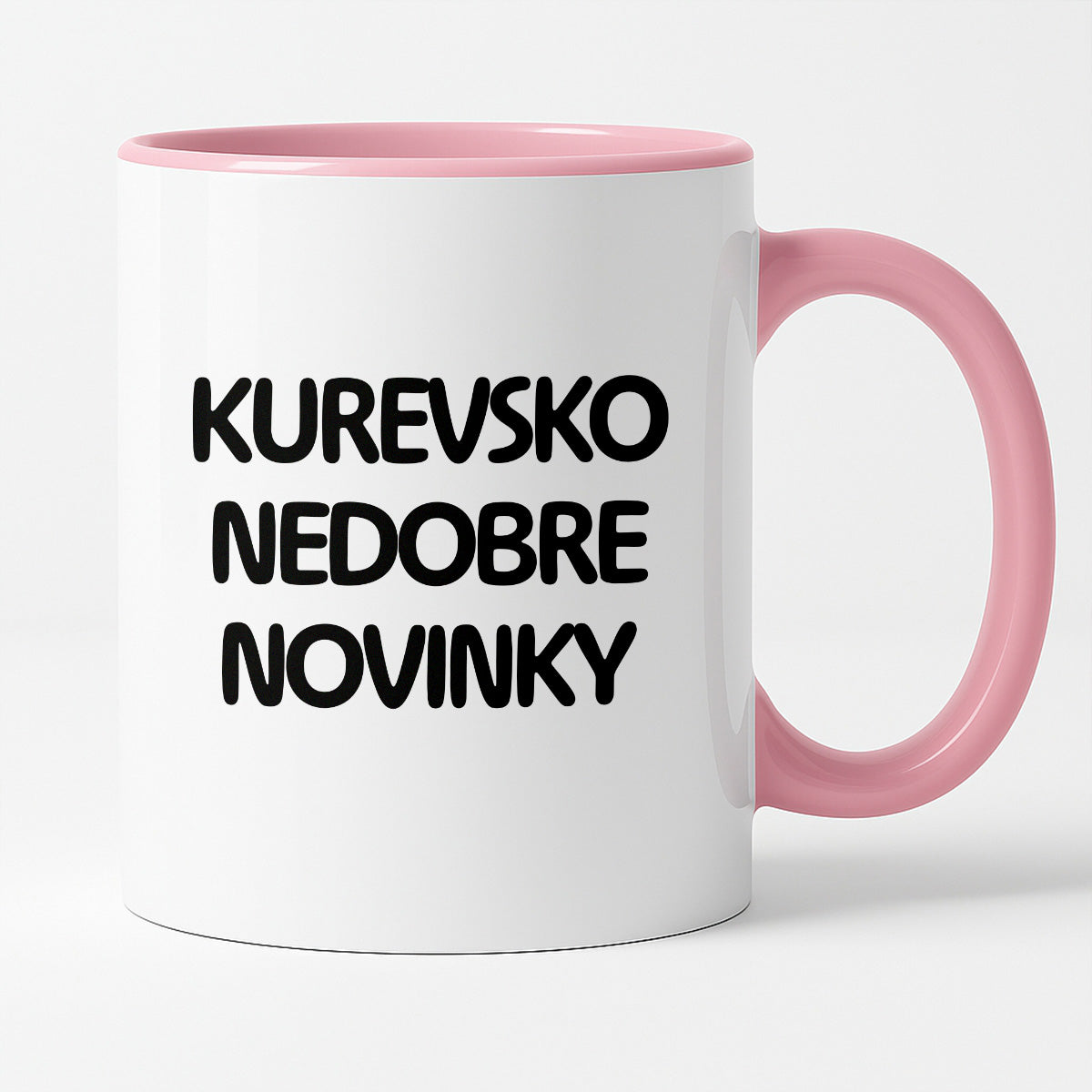Kubek z nadrukiem - "kurevsko nedobre novinky"