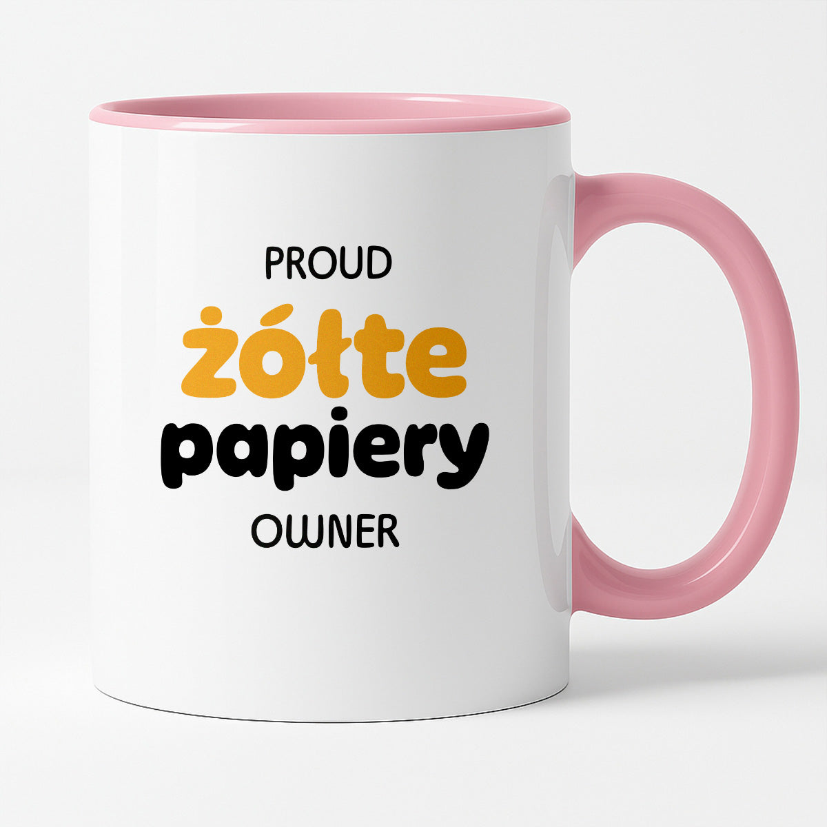 Kubek z nadrukiem - "PROUD żółte papiery OWNER"