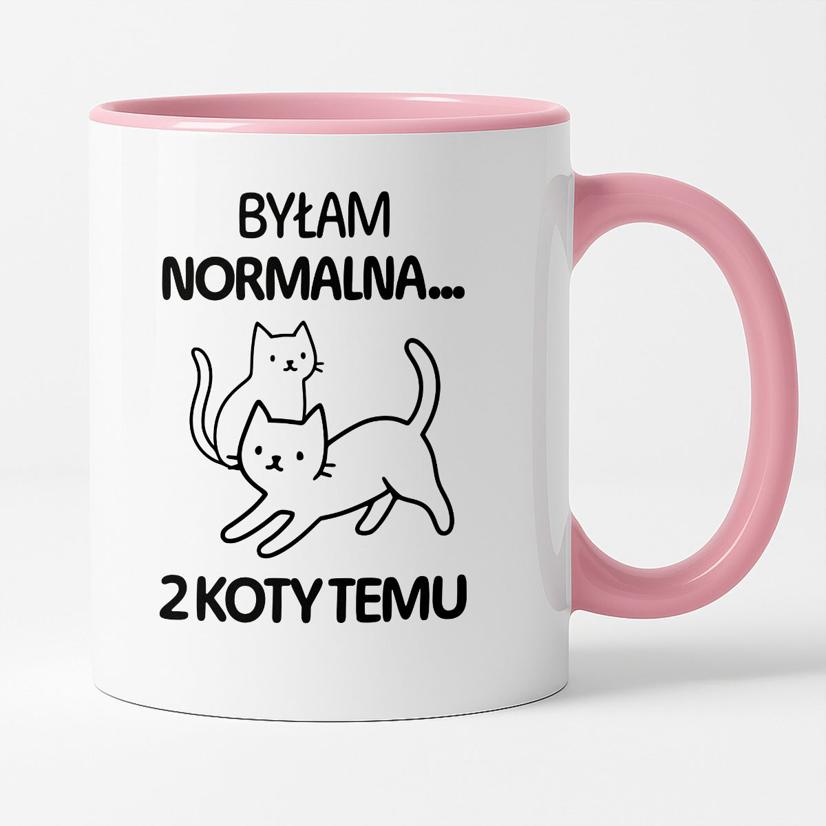 Kubek z nadrukiem "Byłam normalna dwa koty temu..."