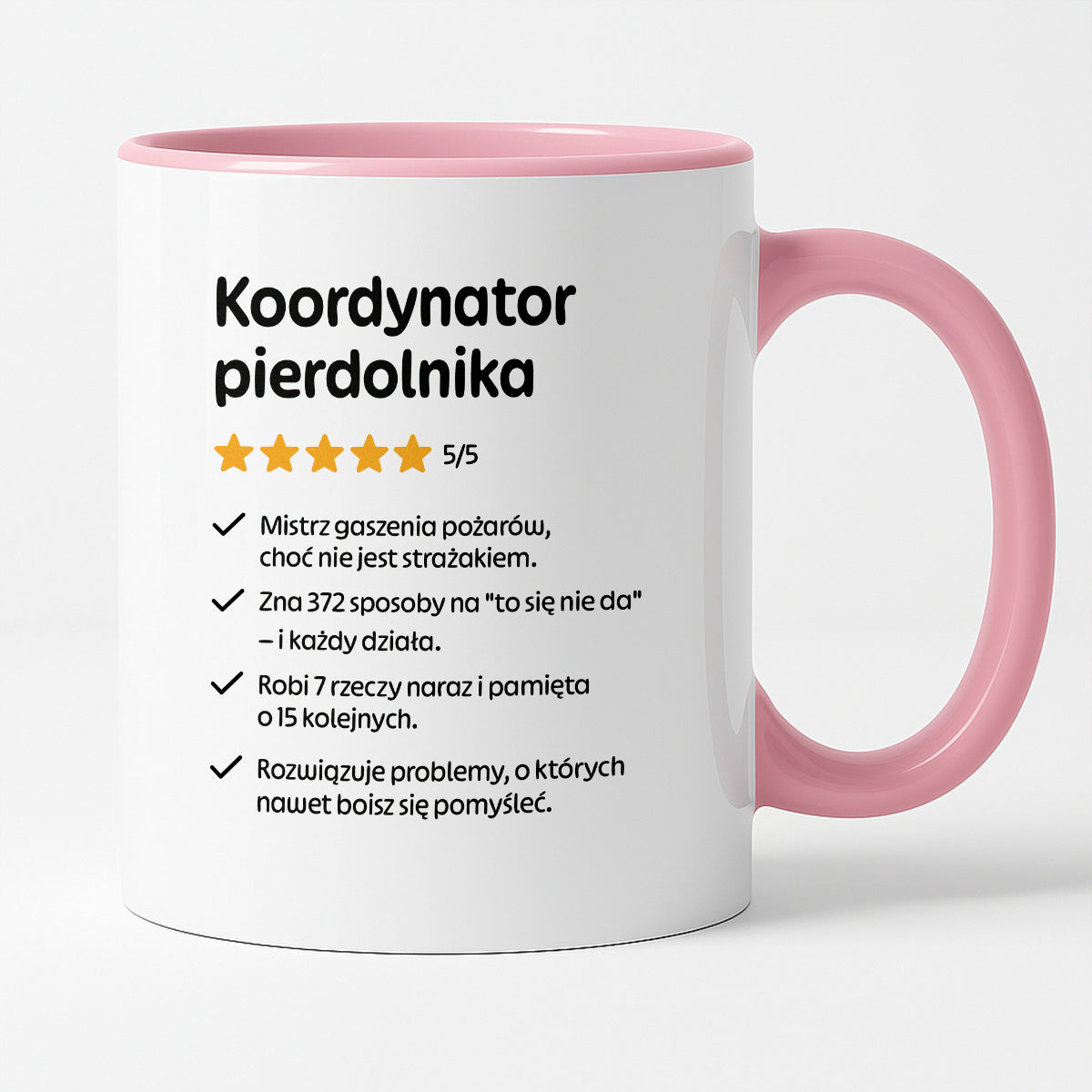 Kubek z nadrukiem "Koordynator pierdolnika"