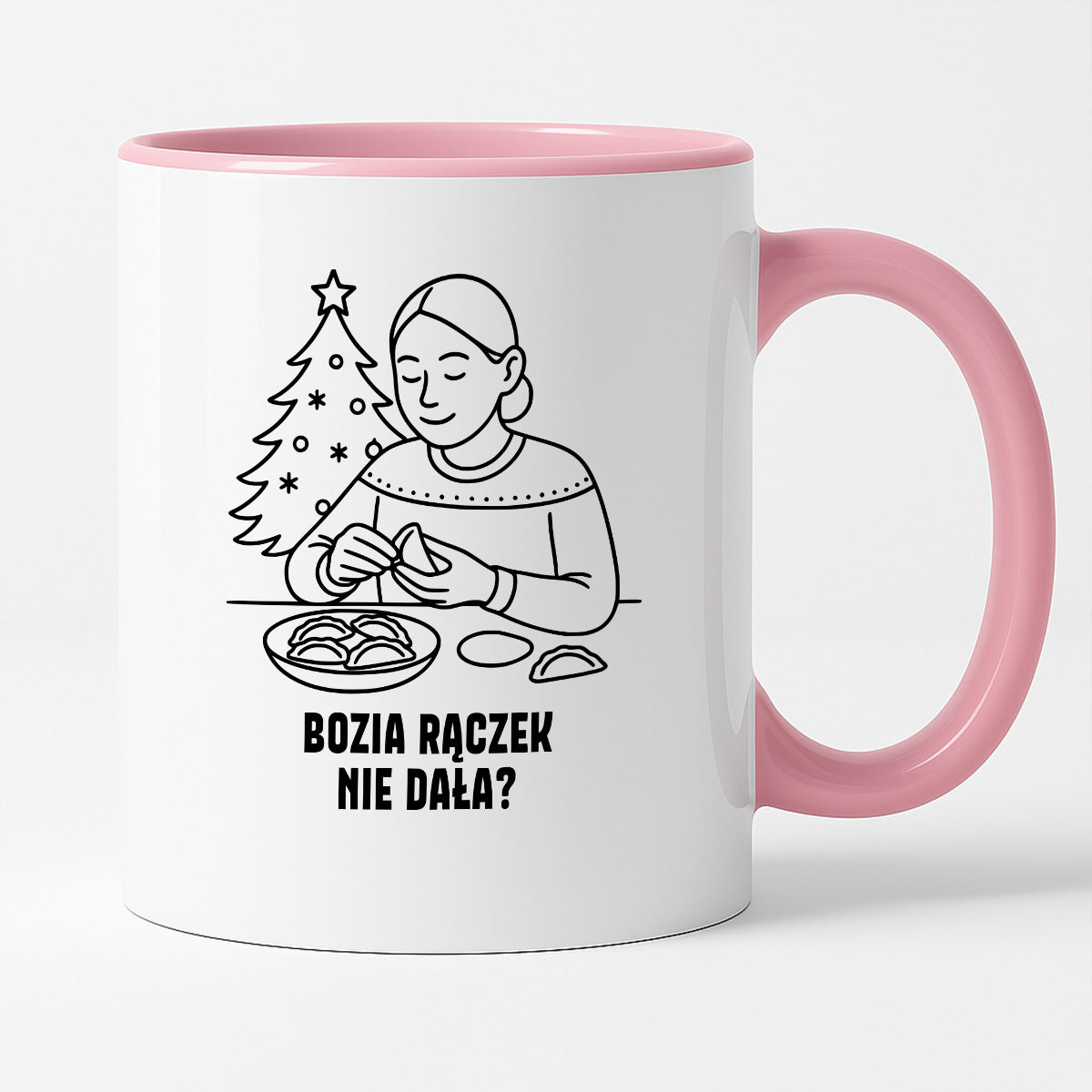 Kubek świąteczny z cytatem MAMY - "Bozia rączek nie dała?"