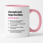 Kubek z nadrukiem "Zarządczyni tego burdelu"