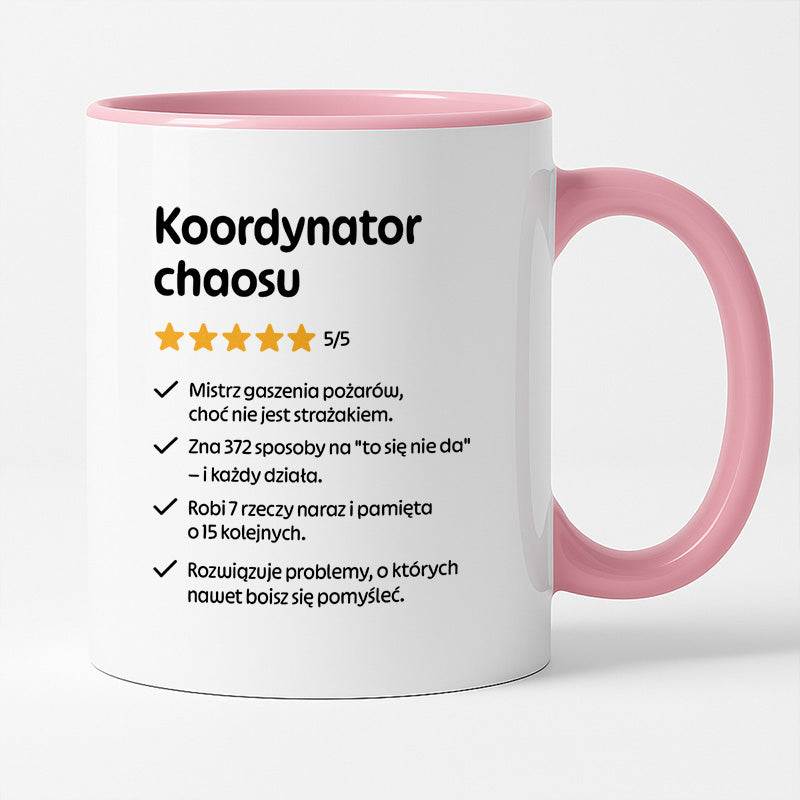 Kubek z nadrukiem "Koordynator chaosu"