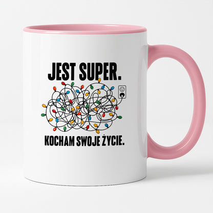 Kubek świąteczny "Jest super. Kocham swoje życie."