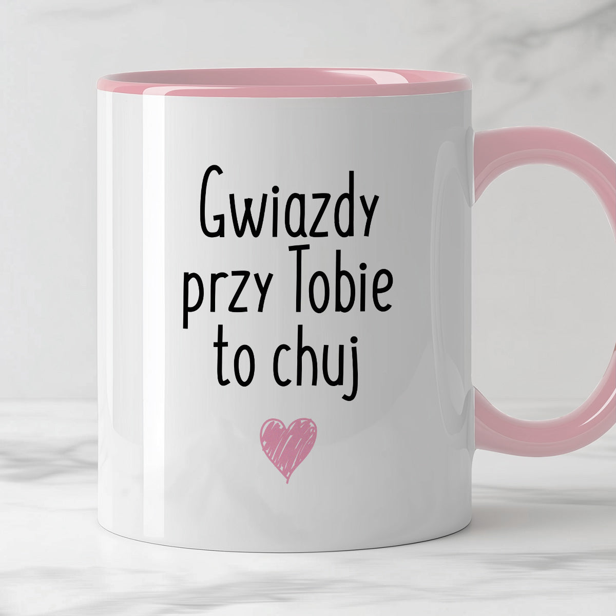 Kubek z nadrukiem "Gwiazdy przy Tobie to chuj"