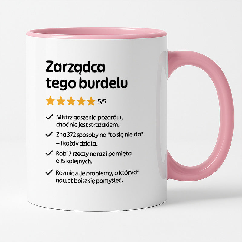 Kubek z nadrukiem "Zarządca tego burdelu"