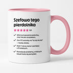 Kubek z nadrukiem "Szefowa tego pierdolnika"