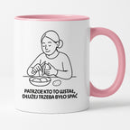 Kubek z nadrukiem "Patrzcie kto to wstał, dłużej trzeba było spać" - Cytaty MAMY - DZIEŃ MAMY