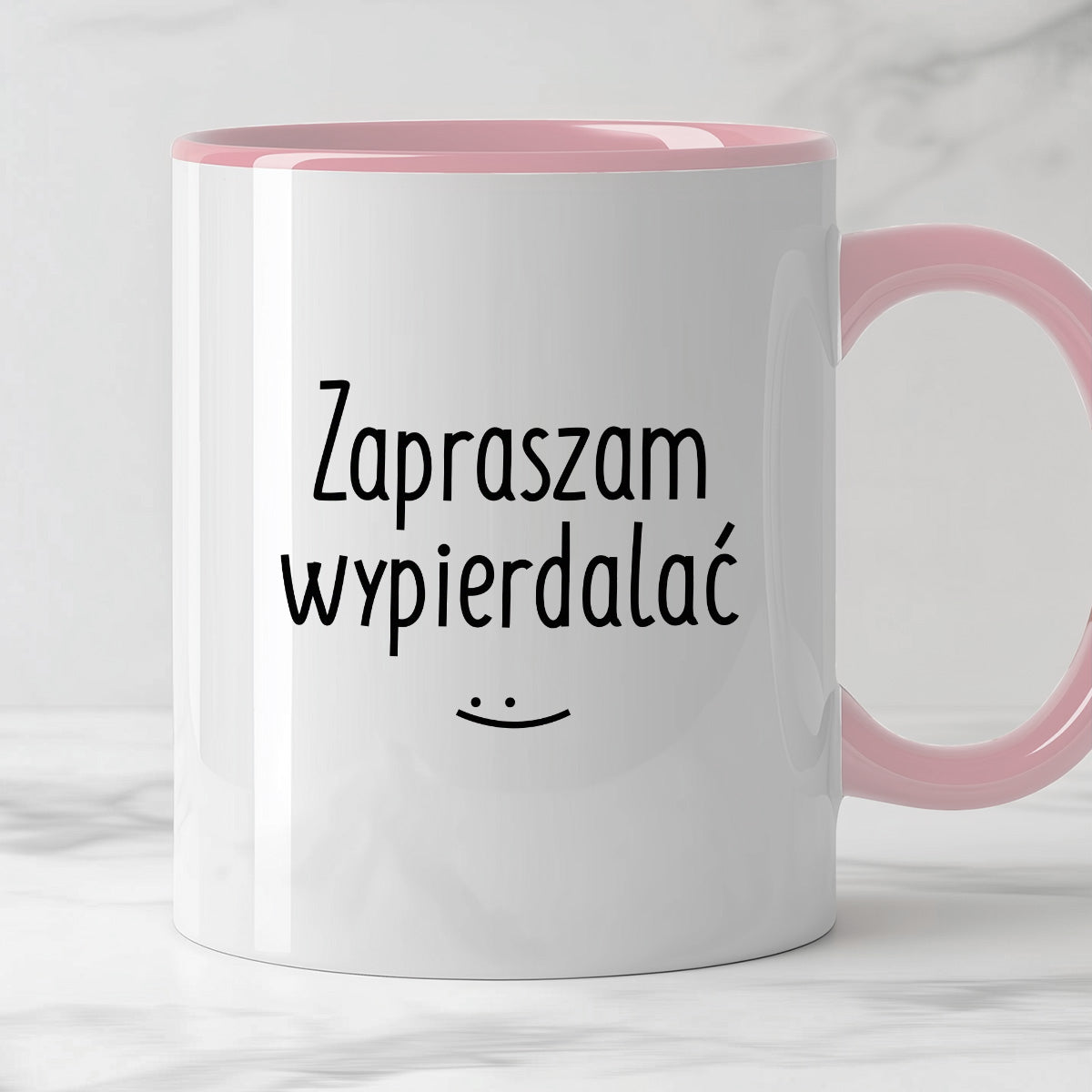 Kubek z nadrukiem "Zapraszam wypierdalać :)"