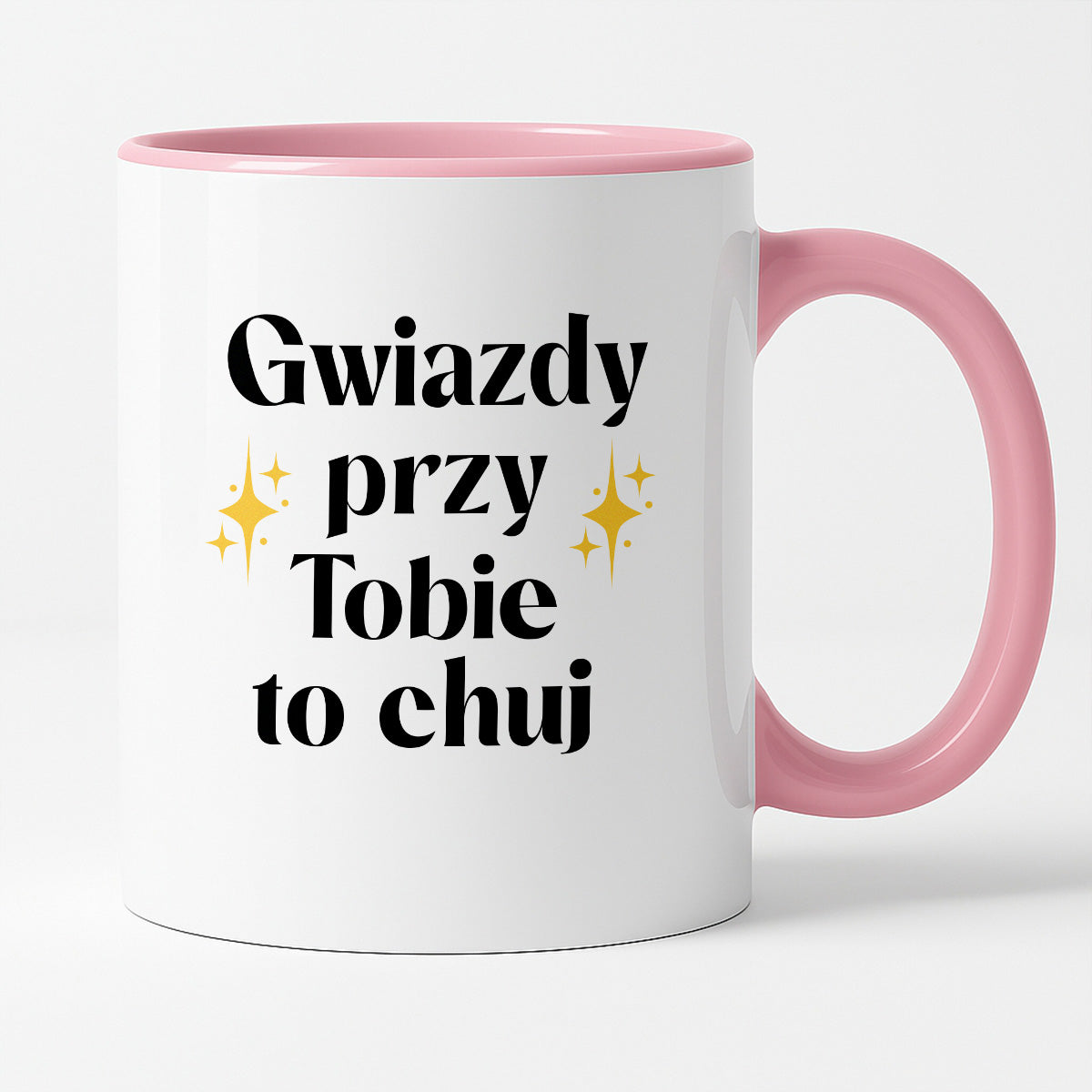 Kubek z nadrukiem "Gwiazdy przy Tobie to chuj"