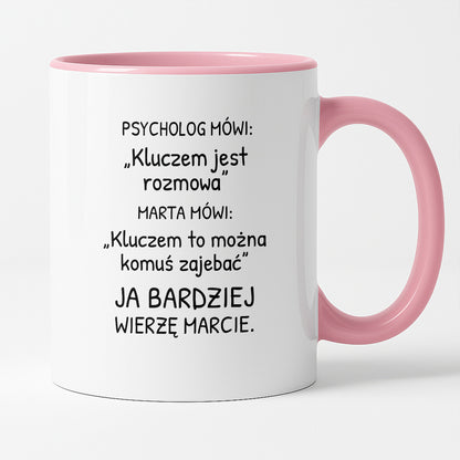 Kubek z nadrukiem - "Psycholog mówi" z IMIENIEM