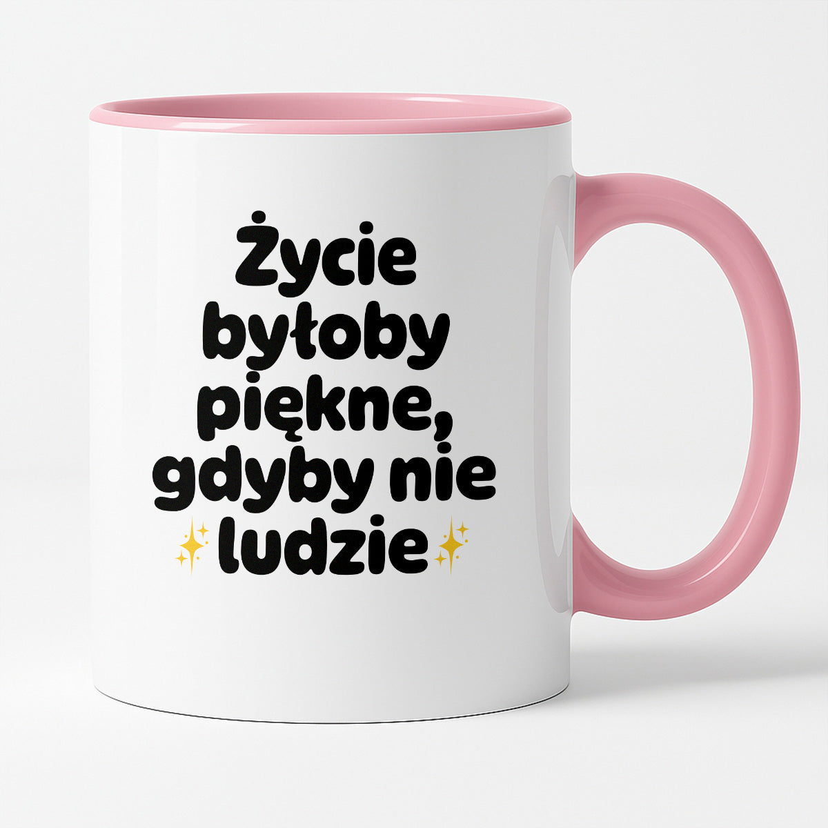 Kubek z nadrukiem - "Życie byłoby piękne, gdyby nie ludzie"