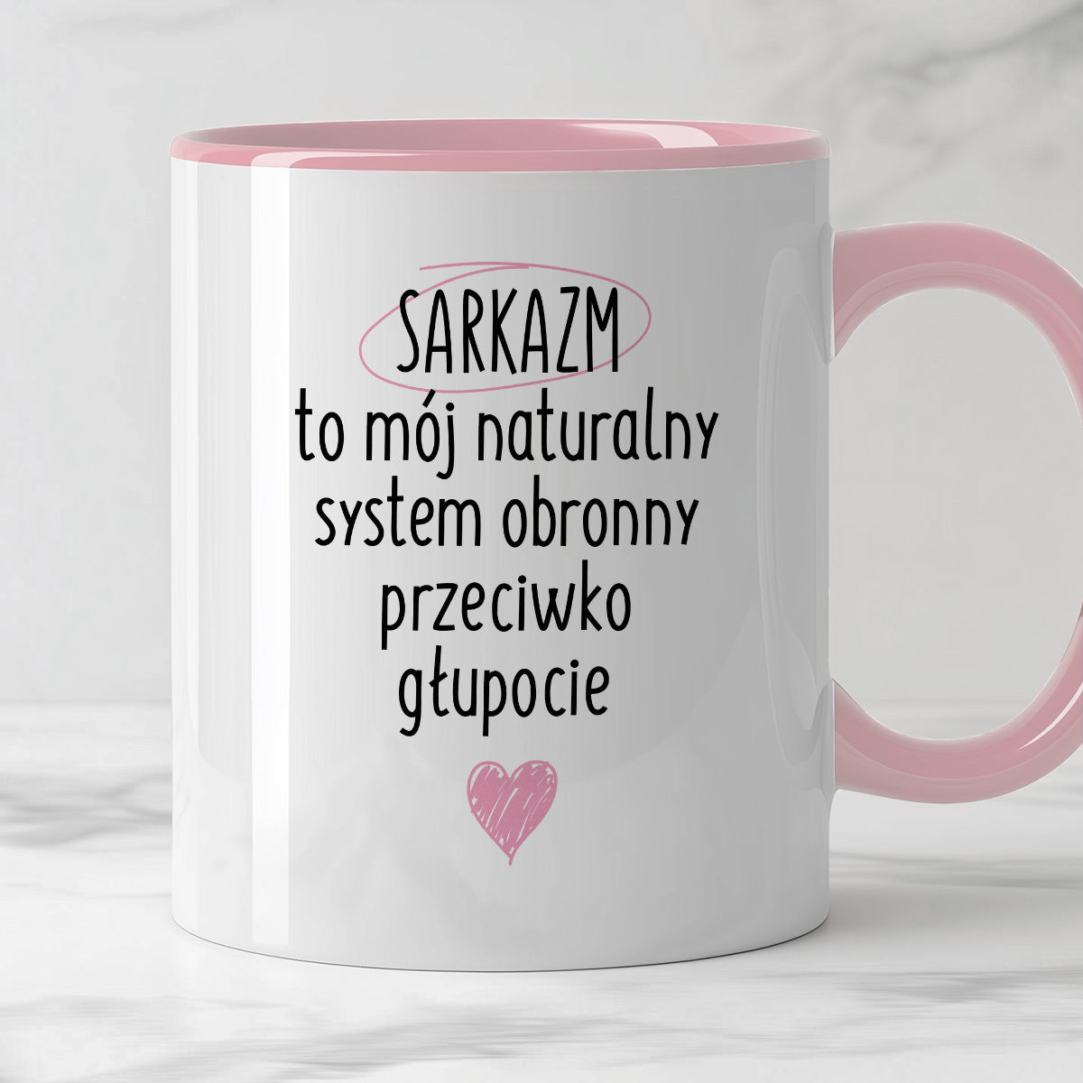 Kubek z nadrukiem "SARKAZM to mój naturalny system obronny przeciwko głupocie"