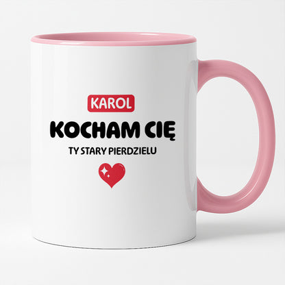 Kubek spersonalizowany z IMIENIEM "Kocham Cię STARY PIERDZIELU II"