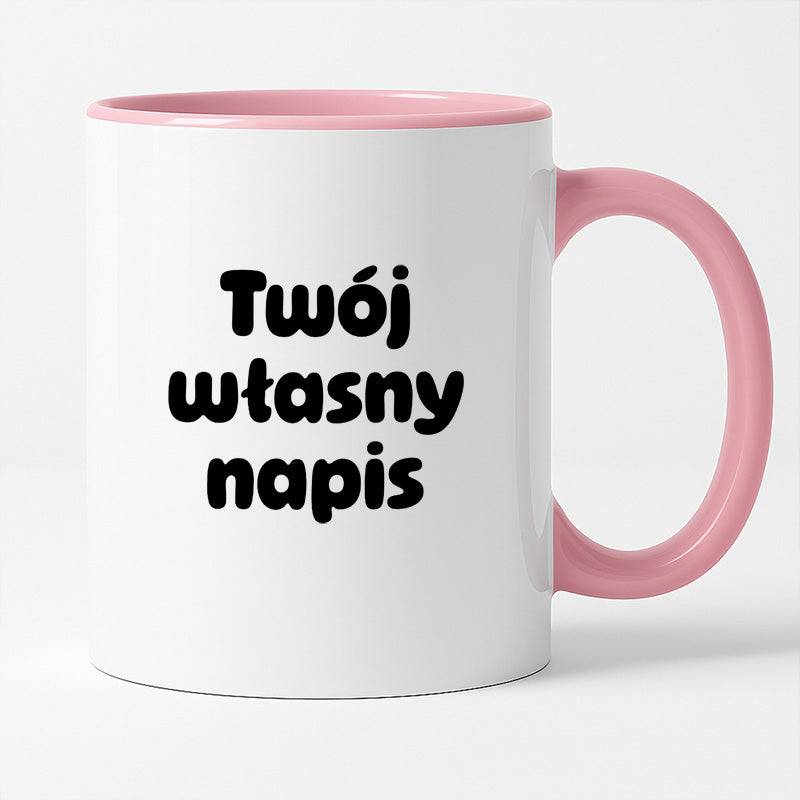 Kubek spersonalizowany z własnym napisem III - CZARNY NAPIS