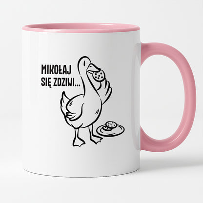 Kubek świąteczny z GĄSKĄ - "MIKOŁAJ SIĘ ZDZIWI"