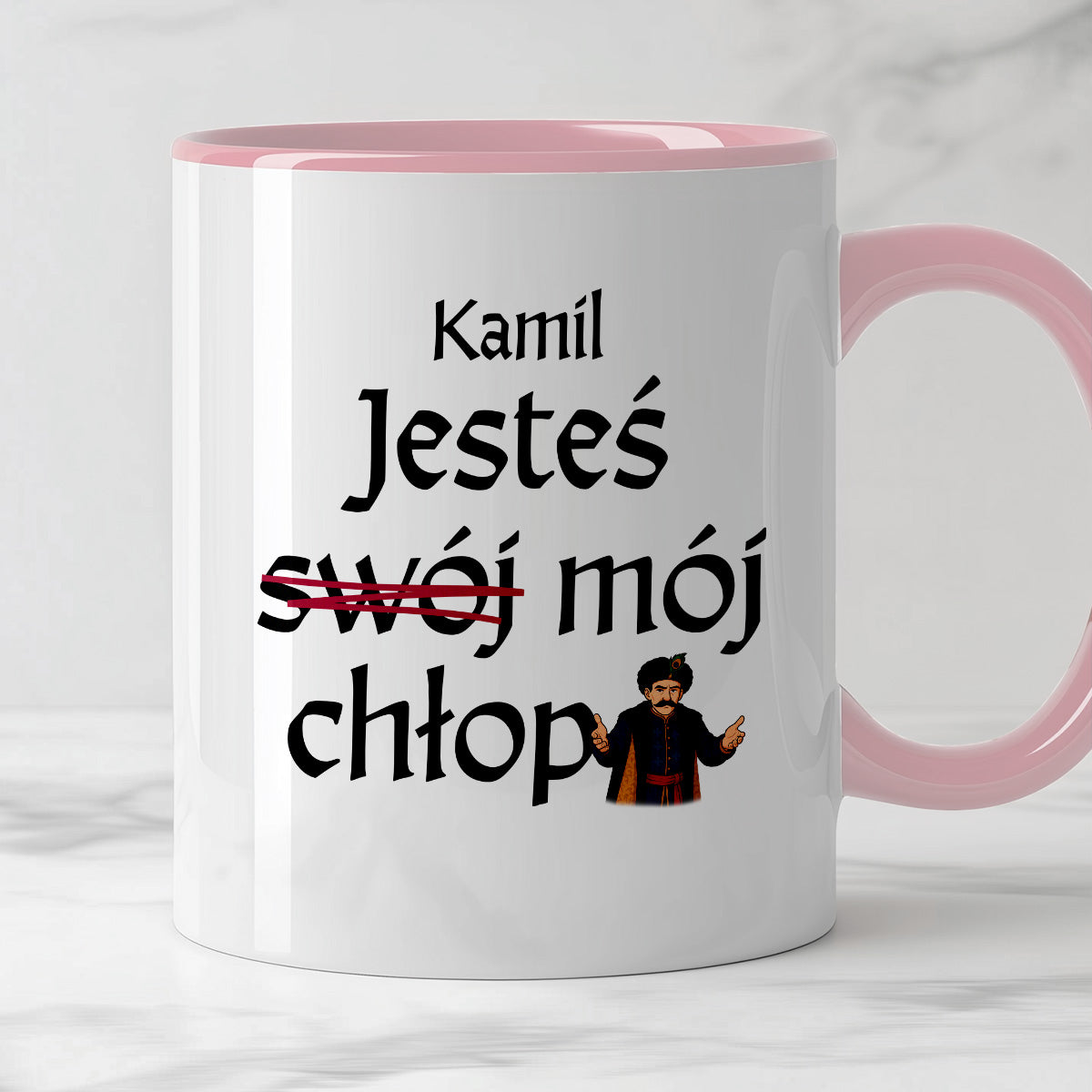 Kubek z nadrukiem "Jesteś (swój) mój chłop" SPERSONALIZOWANY v2