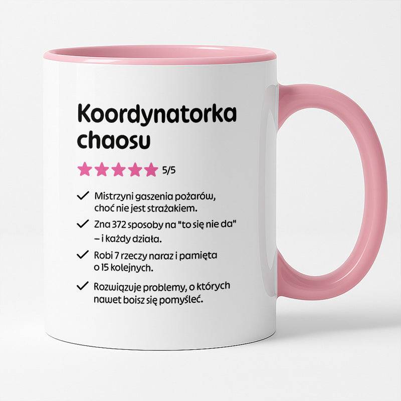 Kubek z nadrukiem "Koordynatorka chaosu"