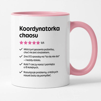 Kubek z nadrukiem "Koordynatorka chaosu"