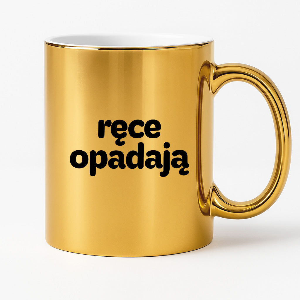 Kubek z nadrukiem - "ręce opadają"
