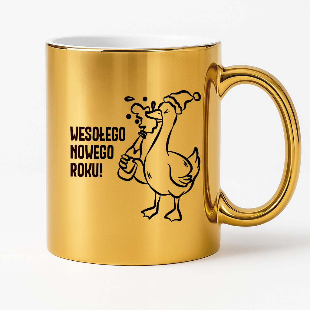 Kubek świąteczny z GĄSKĄ - "WESOŁEGO NOWEGO ROKU"