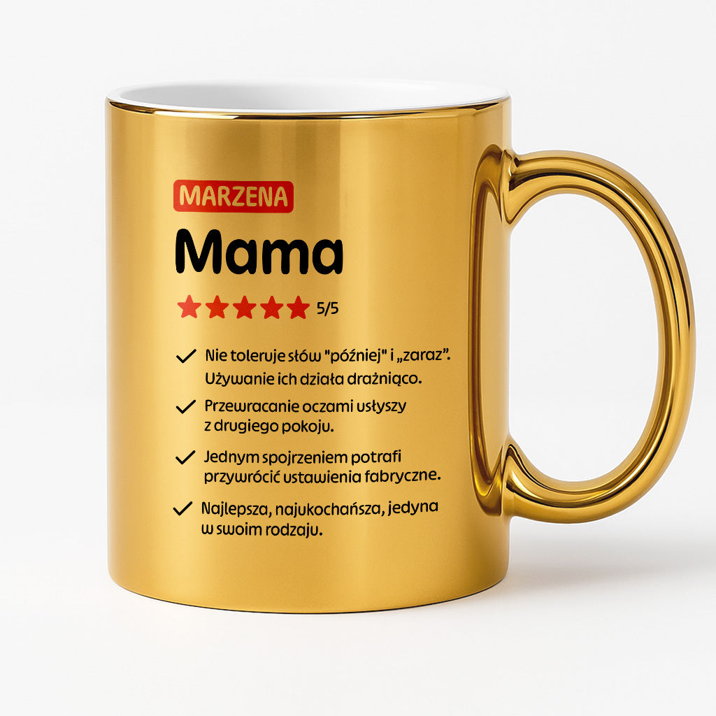Kubek z nadrukiem - "Mama 5/5" z imieniem