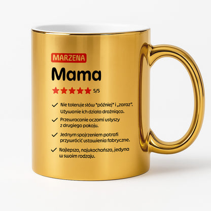 Kubek z nadrukiem - "Mama 5/5" z imieniem