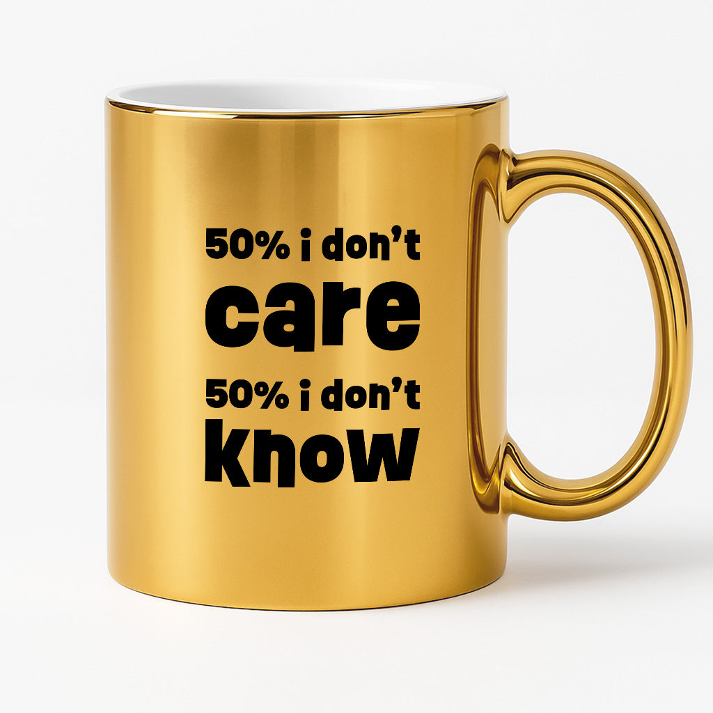 Kubek z nadrukiem "50% i don't care 50% i don't know"