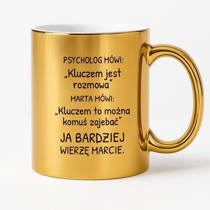 Kubek z nadrukiem - "Psycholog mówi" z IMIENIEM