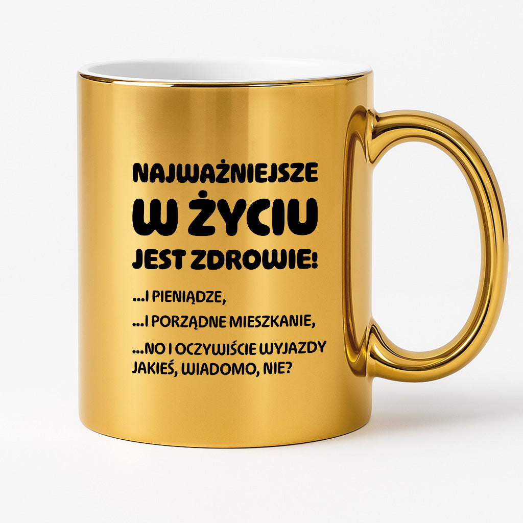 Kubek z nadrukiem - "Najważniejsze w życiu jest zdrowie!"