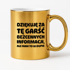 Kubek z nadrukiem - "Dziękuję za tę garść bezcennych informacji"