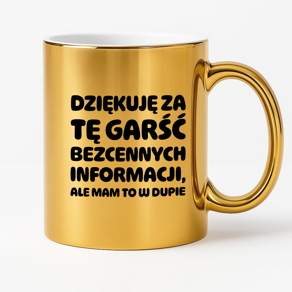 Kubek z nadrukiem - "Dziękuję za tę garść bezcennych informacji"