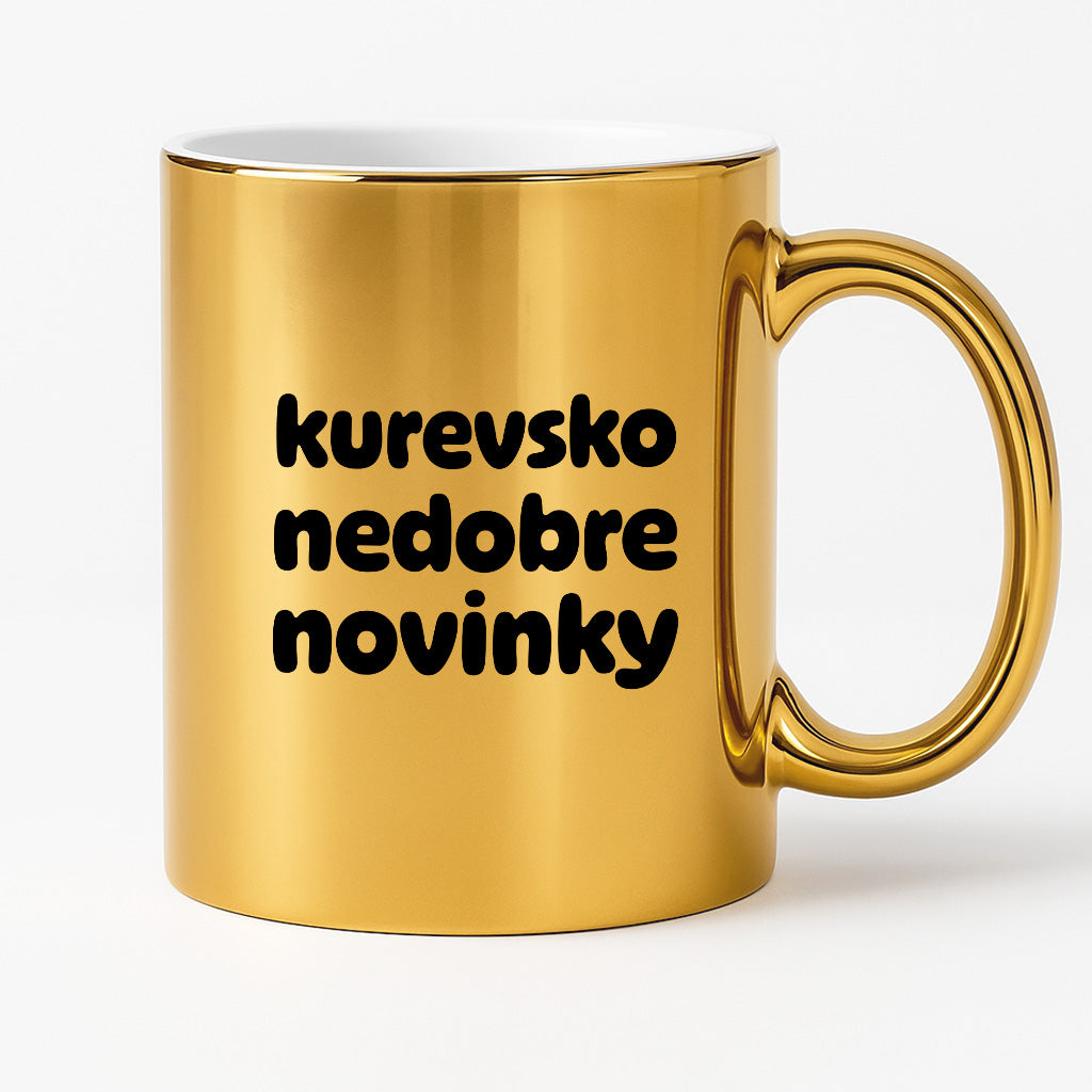 Kubek z nadrukiem - "kurevsko nedobre novinky" v2