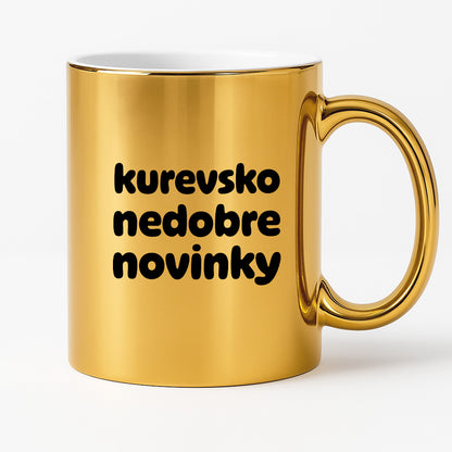 Kubek z nadrukiem - "kurevsko nedobre novinky" v2