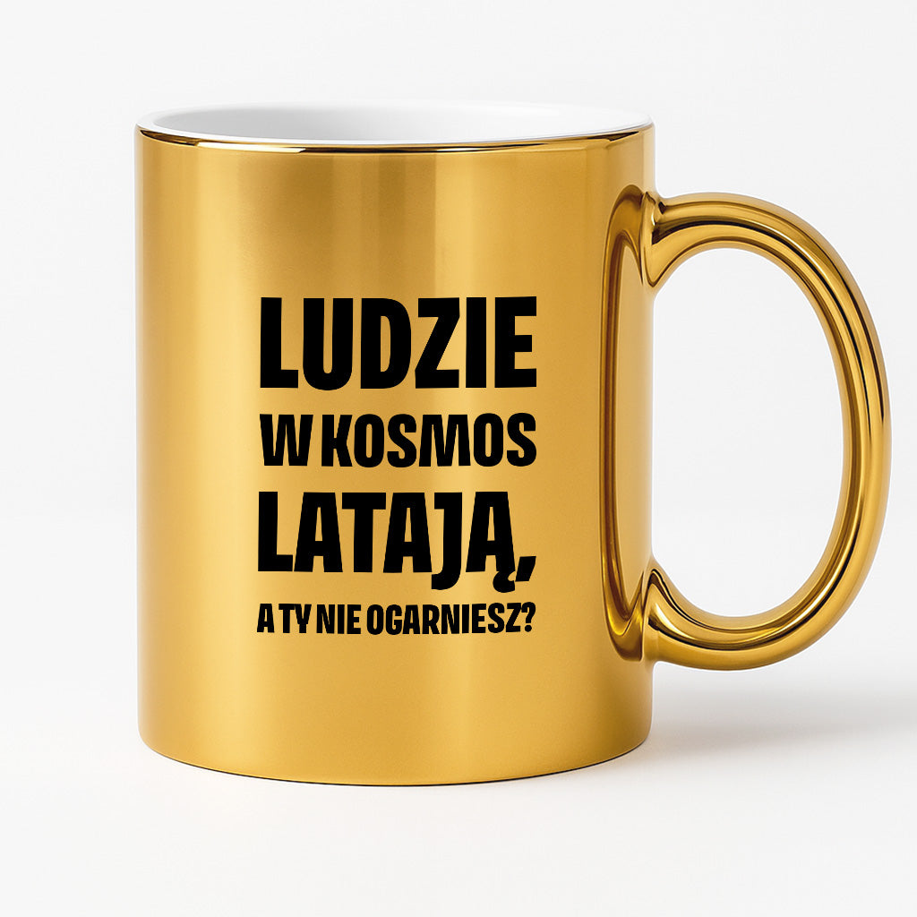 Kubek z nadrukiem - "Ludzie w kosmos latają"