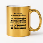 Kubek z nadrukiem - "Nie boisz się, że AI zabierze Ci pracę?"