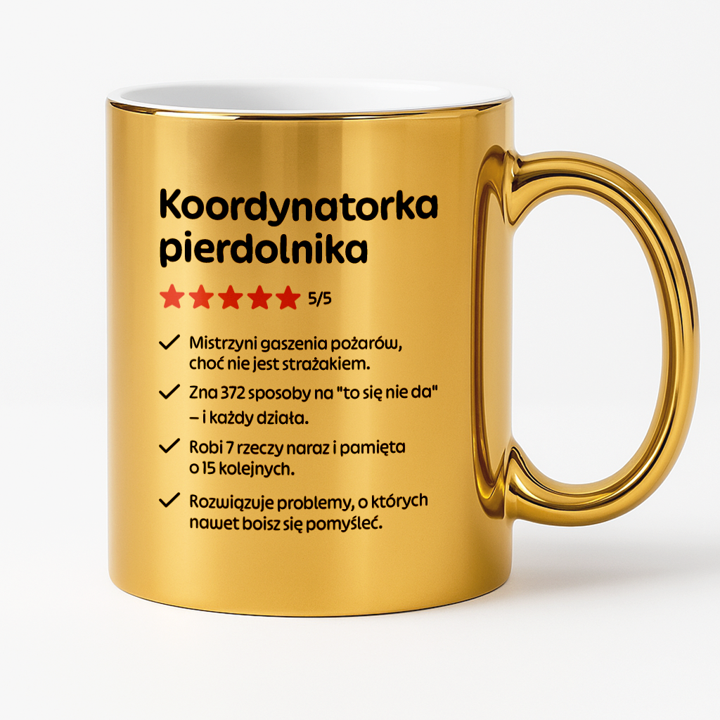 Kubek z nadrukiem "Koordynatorka pierdolnika"