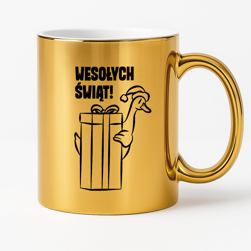 Kubek świąteczny z GĄSKĄ - "WESOŁYCH ŚWIĄT"