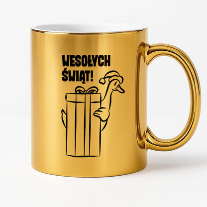 Kubek świąteczny z GĄSKĄ - "WESOŁYCH ŚWIĄT"