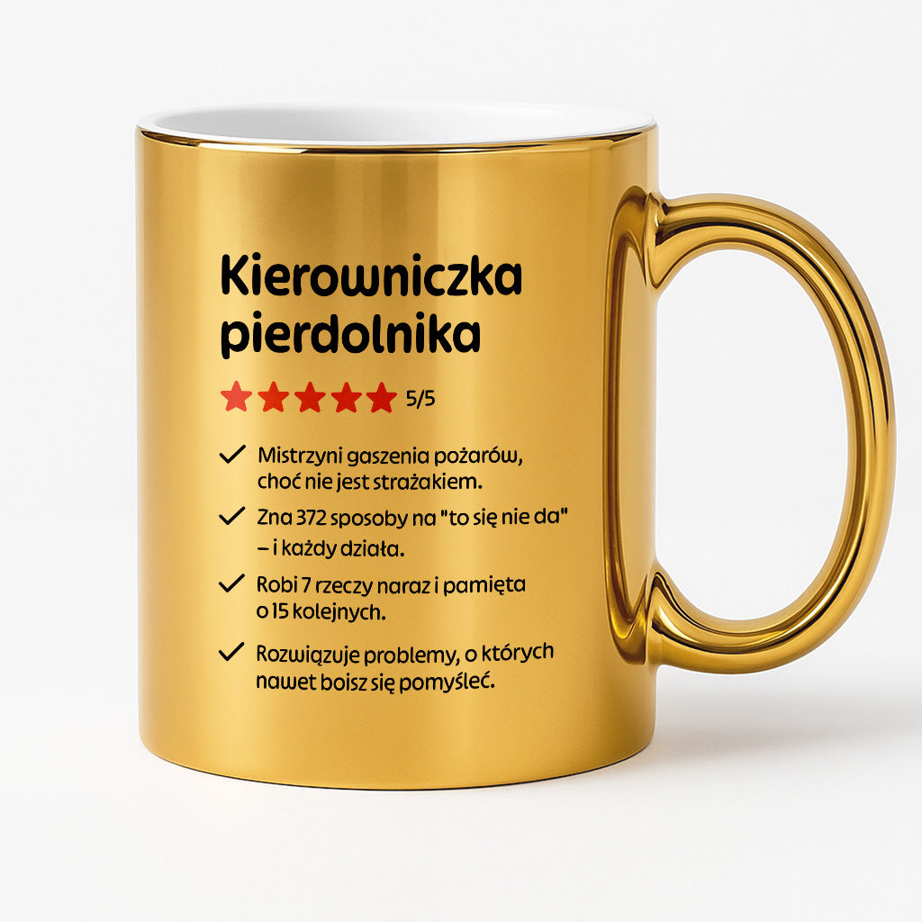 Kubek z nadrukiem "Kierowniczka pierdolnika"
